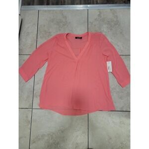 Salmon‎ colored semi sheer blouse